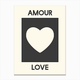 Amour Black & White Canvas Print