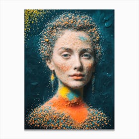 Woman in abstract painting Canvas Print