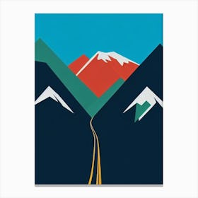 Grandvalira, Andorra Modern Illustration Skiing Poster Canvas Print