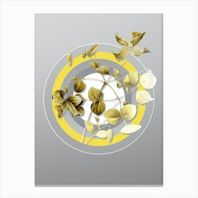 Botanical Virgin's Bower in Yellow and Gray Gradient n.286 Canvas Print