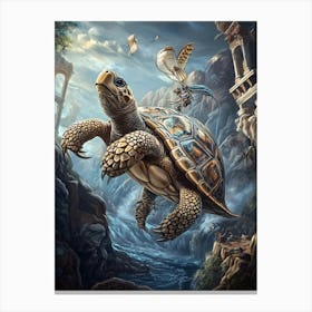 Flying Turtle And The Dragon Canvas Print