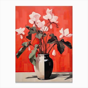 Bouquet Of Cyclamen Flowers, Autumn Fall Florals Painting 2 Canvas Print
