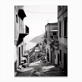 Cinque Terre, Italy, Black And White Photography 2 Canvas Print