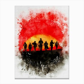 Red Dead Redemption Watercolor Canvas Print