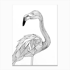 Flamingo animal lines art bird Canvas Print