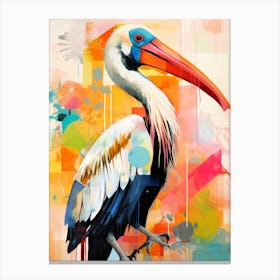Bird Painting Collage Pelican 1 Canvas Print