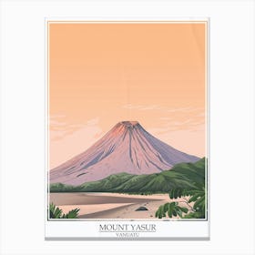 Mount Yasur Vanuatu Color Line Drawing 7 Poster Canvas Print