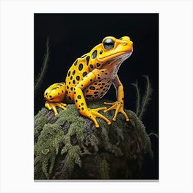Golden Poison Frog Realistic Portrait 3 Canvas Print