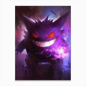 Gengar Pokemon Anime Manga Japan Poster Canvas Print