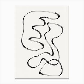 Wavy Lines Abstract Modern Shape Contemporary Minimalistic Design Art Canvas Print