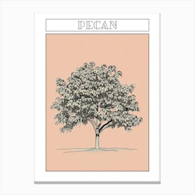Pecan Tree Minimalistic Drawing 1 Poster Canvas Print