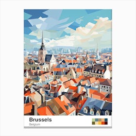 Brussels, Belgium, Geometric Illustration 3 Poster Canvas Print