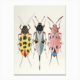 Colourful Insect Illustration Aphid 5 Canvas Print