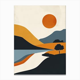 Landscape With Tree, Hygge Canvas Print