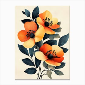 Orange Flowers 1 Canvas Print