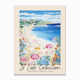 Porto Cervo, Sardinia   Italy Il Lido Collection Beach Club Poster 3 Canvas Print