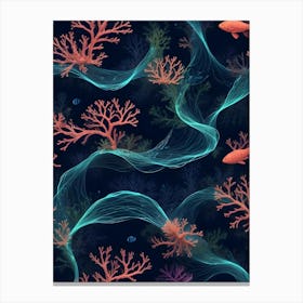 Coral Reef Seamless Pattern Canvas Print