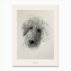 Dog Doodle Line Sketch Poster Canvas Print