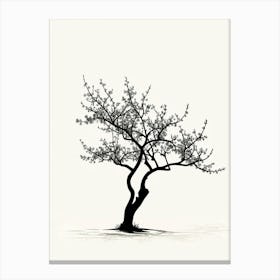 Plum Tree Pixel Illustration 1 Canvas Print