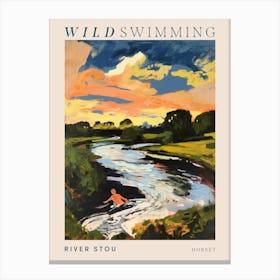Wild Swimming At River Stou Dorset 4 Poster Canvas Print