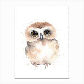 Baby Owl Watercolour Nursery 2 Canvas Print