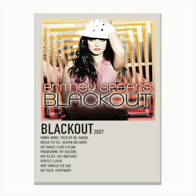 Britney Spears Blackout 2007 Poster Canvas Print