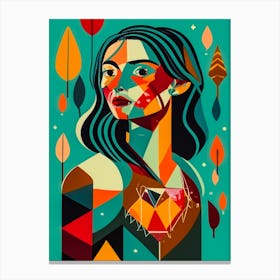 woman Abstract Painting Canvas Print