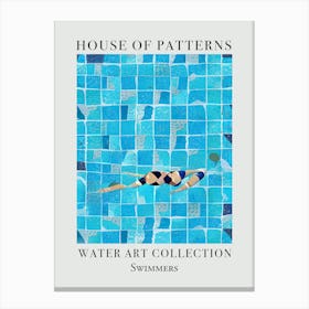 House Of Patterns Swimmers Water 1 Canvas Print