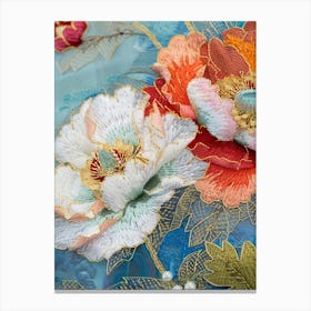 Embroidered Flowers 37 Canvas Print