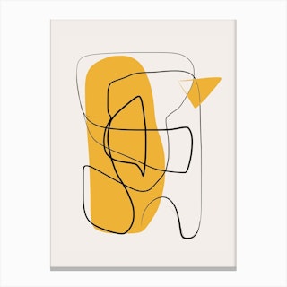 Line Abstract In Yellow Canvas Print