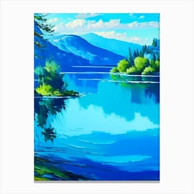 Crystal Clear Blue Lake Landscapes Waterscape Impressionism 1 Canvas Print