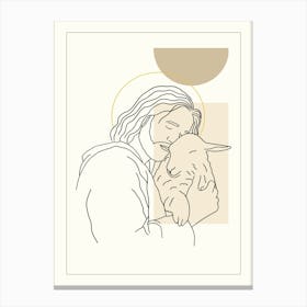 Jesus With A Lamb Christian  Canvas Print