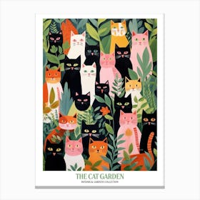 The Cat Garden Botanical Flowers Canvas Print
