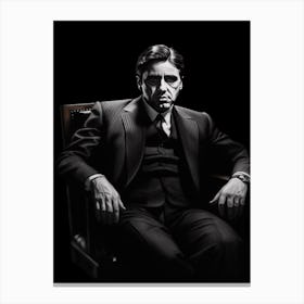 Gangster Art Michael Corleone The Transformation B&W 4 Canvas Print