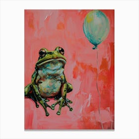 Cute Frog 2 With Balloon Canvas Print