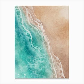 Watercolor Of A Beach 1 Canvas Print