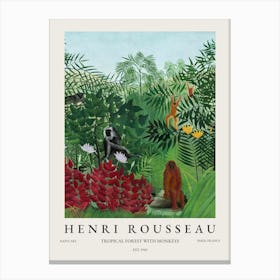 Henri Rousseau Tropical Forest With Monkeys Canvas Print