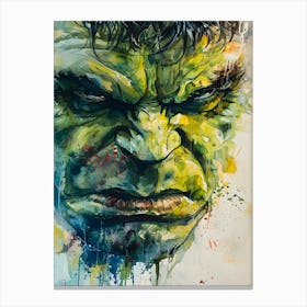 Hulk Portrait Watercolor Canvas Print