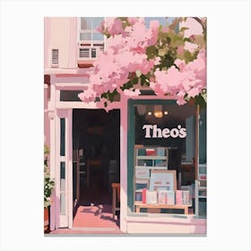 Pink Pastel Bookstore Canvas Print