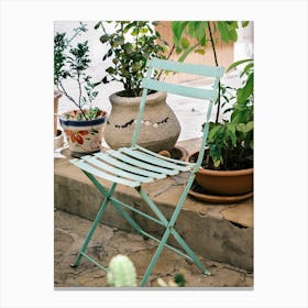 Green Garden Chair // Ibiza Travel Photography Canvas Print