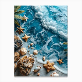 Sea Shells On The Beach 2 Canvas Print