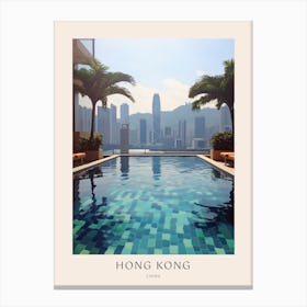 Hong Kong China 1 Midcentury Modern Pool Poster Canvas Print
