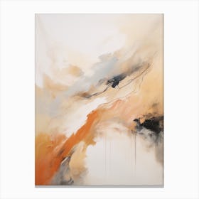 Charcoal And Orange Autumn Abstract Painting 6 Canvas Print