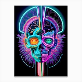 Neon Skull 24 Canvas Print