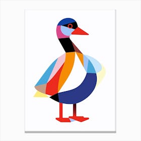Colourful Geometric Bird Coot 1 Canvas Print