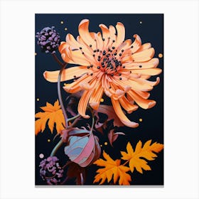 Surreal Florals Asters 2 Flower Painting Canvas Print