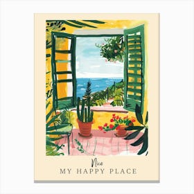 My Happy Place Nice 5 Travel Poster Canvas Print