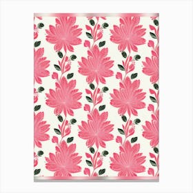 Pink Floral Pattern 1 Canvas Print