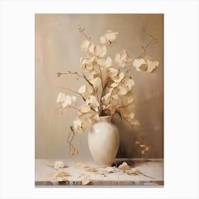 Sweet Pea, Autumn Fall Flowers Sitting In A White Vase, Farmhouse Style 2 Canvas Print