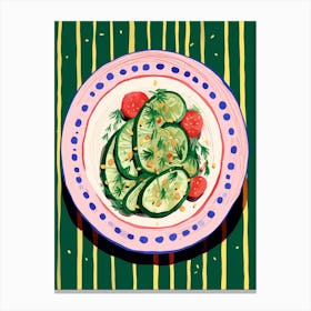 A Plate Of Pricky Pears, Top View Food Illustration 4 Canvas Print